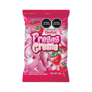GOMA ACIDUL FRESAS C/CREMA 30/100 GRS